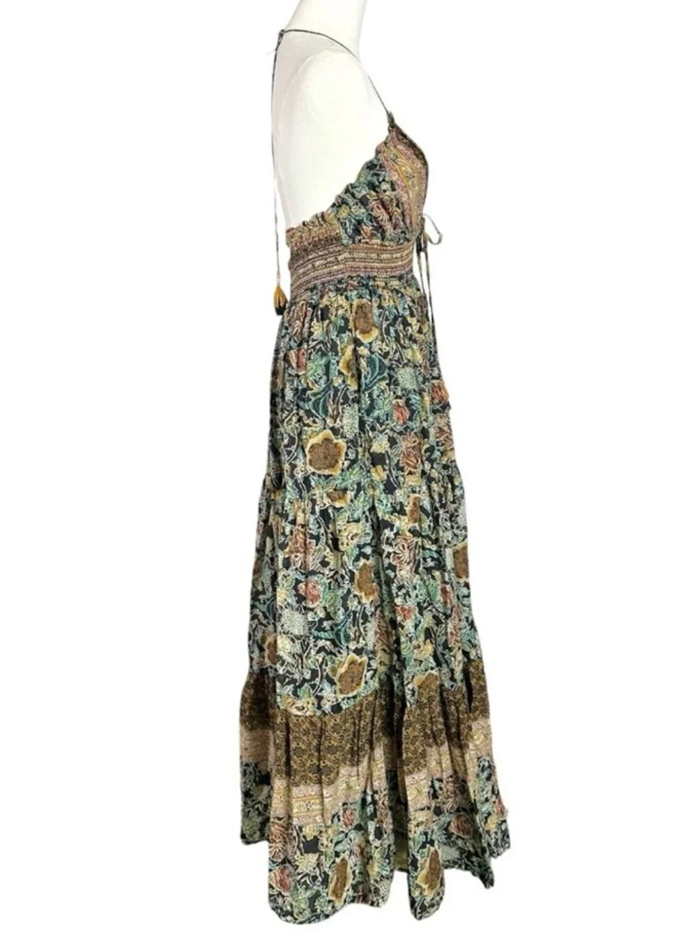 Free People Bohemian Gypsy Beachy Real Love Maxi Dress Twilight Combo Medium